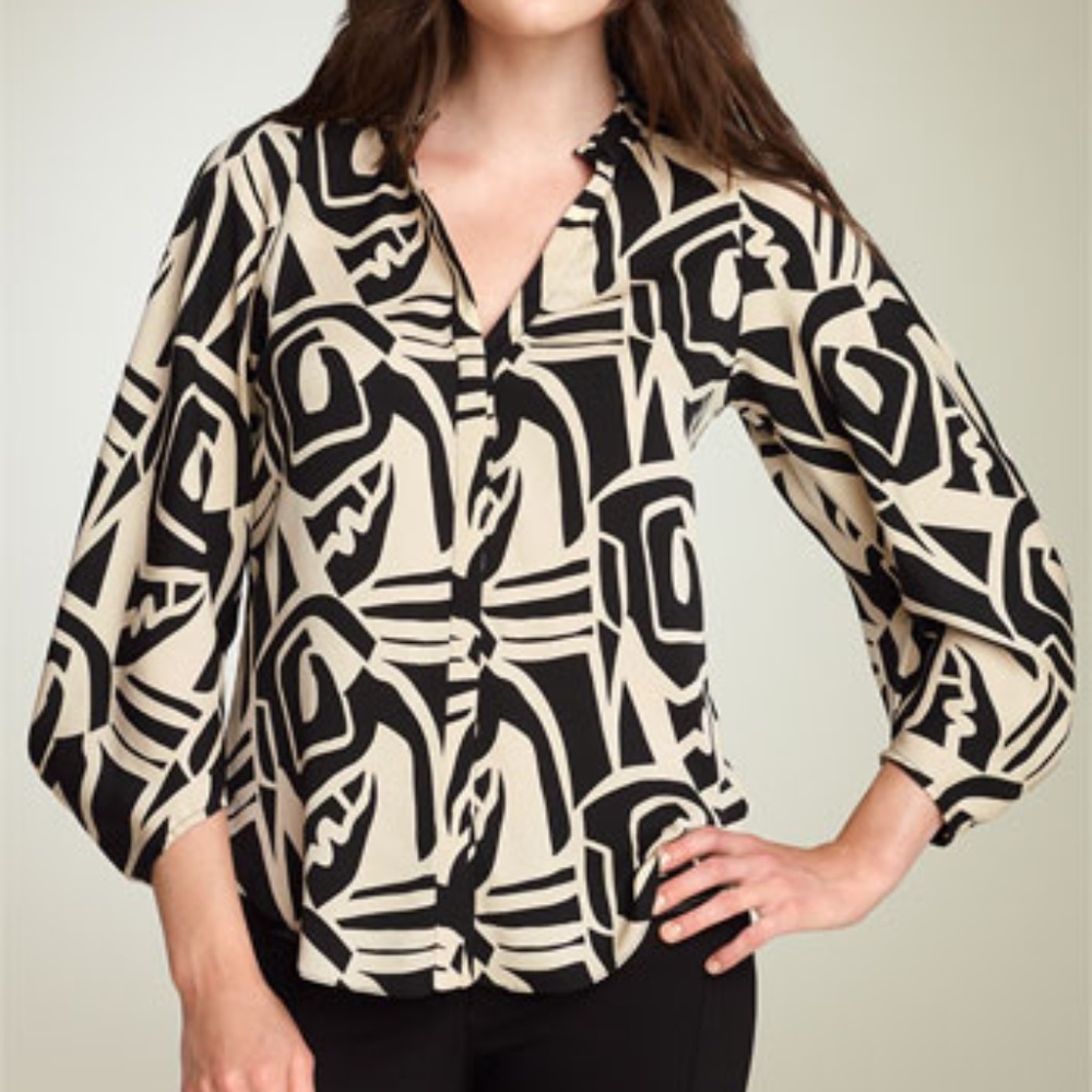 DvF KARIA SMALL LENS FLICKER TOP -size 4